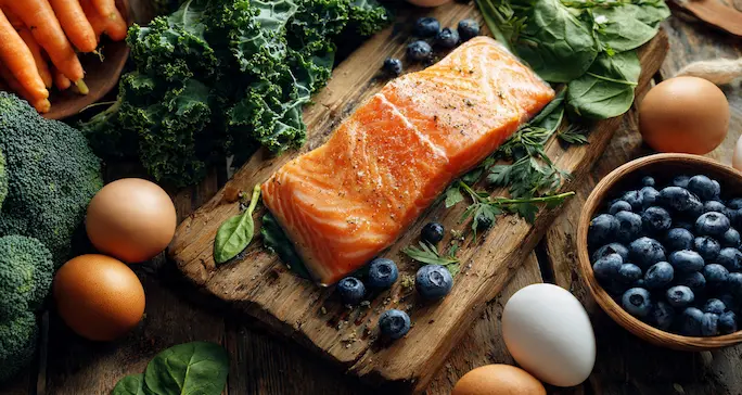 Leafy green vegetables rich in lutein for optimal eye health